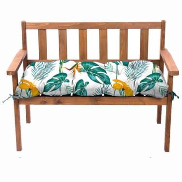 Imagem de lihtsofty Almofadas de assento de banco de jardim ao ar livre, almofada de sofá tufada para móveis de pátio, balanço, vime, banco de jardim, interior, armazenamento de sapatos, janela (folha