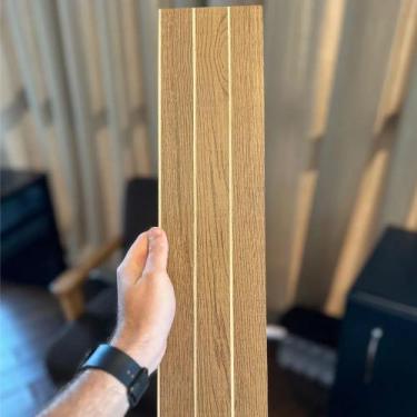 Imagem de Kit Placas Painel Revestimento De Parede Ripado Grande em MDF 90x11 - 