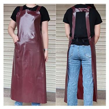 Imagem de Avental Oxford impermeável avental de cozinha avental extra longo impermeável à prova de óleo e à prova de arranhões aplicável a várias indústrias aquáticas 110 x 78 cm (43,3 x 30,7 polegadas)