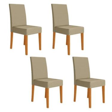 Imagem de Conjunto 4 Cadeiras Josi Poliman Móveis, Freijo UV Bege