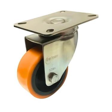 Imagem de Rodizio giratório aço inox 3 pol. Sem freio roda PU 170 KG - Colson