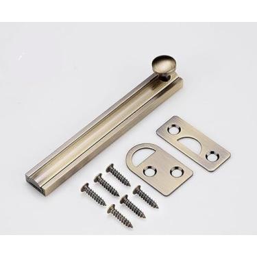 Imagem de SUYA Trava deslizante oculta de 90/180 graus, parafuso de superfície de latão sólido de 10 cm em bronze antigo, trava elegante e segura para portas francesas/cercas de madeira/portões/armários ou