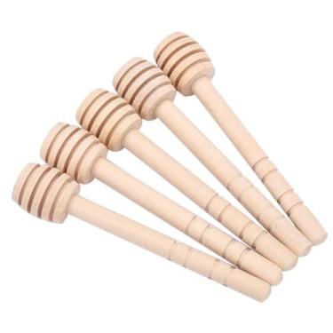 Imagem de 24 peças de madeira gotejador de mel para servir xarope para utensílios de cozinha (10 cm)