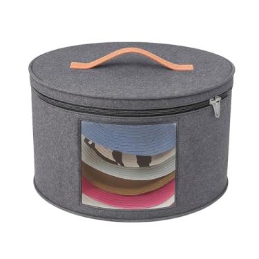 Imagem de Barelove Caixa de chapéu – Caixa de armazenamento grande de feltro para viagem, dobrável, design de capa com zíper, adequada para chapéus, chapéus de caubói, chapéus de sol, armazenamento de roupas