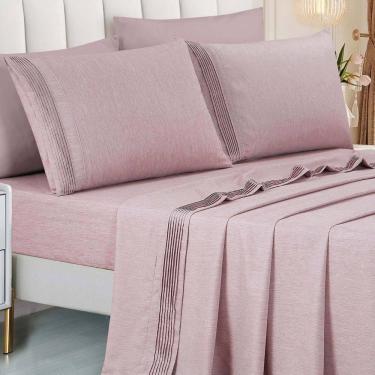 Imagem de Cama Posta King Size Lizzie 300 Fio Lençol Luxo 100% Algodao