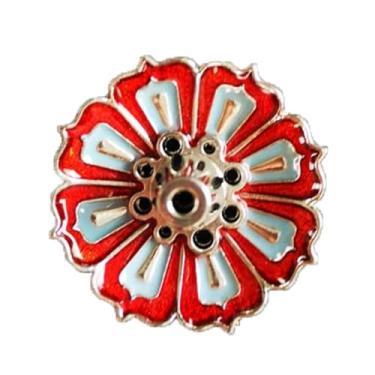 Imagem de Mini suporte de incenso de liga de zinco – Queimador de incenso elegante com design de lótus vermelho para casa e meditação