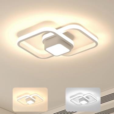 Imagem de Trailabo Luminária de Teto LED, 3 Cores Reguláveis, Controle de Intensidade, para Sala e Quarto (Branco)