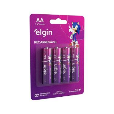 Imagem de Pilha Recarregável AA Comum 2.500Mah com 4 Unidades - Elgin