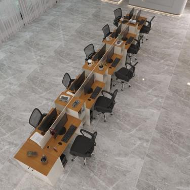 Imagem de Estação De Trabalho 10 Lugares Office Tech 10 Mesas 8 Armári - Off White E Cedro Off White E Cedro