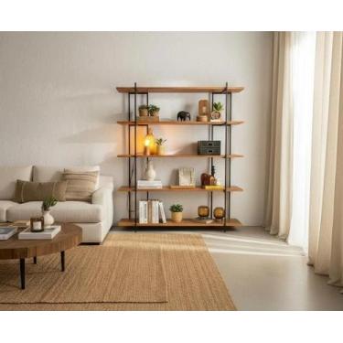 Imagem de Estante Industrial Para Sala Escritorio Estilo Rustico Demolição 5 Pra