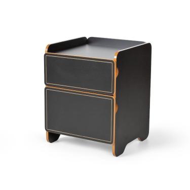 Imagem de Mesa De Cabeceira 2 Gavetas 45cm Cindy - Preto