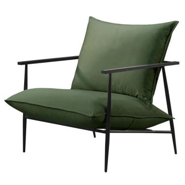 Imagem de Poltrona Agatha Luxo Metal Industrial Castellar Móbile Veludo Verde