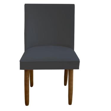 Imagem de Cadeira Para Sala De Jantar Tóquio Pés Palito Suede Grafite D'classe Decor