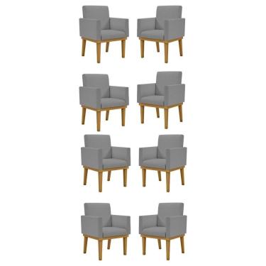 Imagem de Kit 08 Cadeiras Decorativa Reforçada Oferta Balaqui Linho linho Grafite