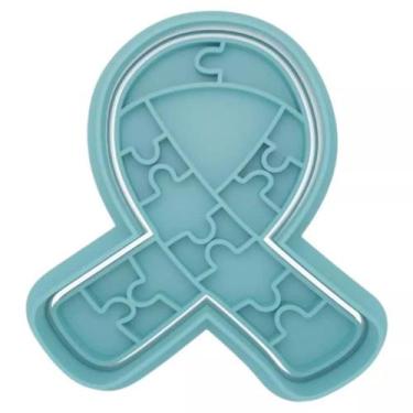 Imagem de Cortador Biscoito Molde Forma AUTISMO Marcador Carimbo Pasta Americana