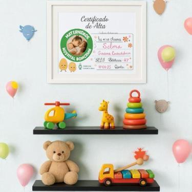 Imagem de 1 Quadro Expositor Infantil Porta Folha A4+ 2 Prateleiras 25x8 Decorçã