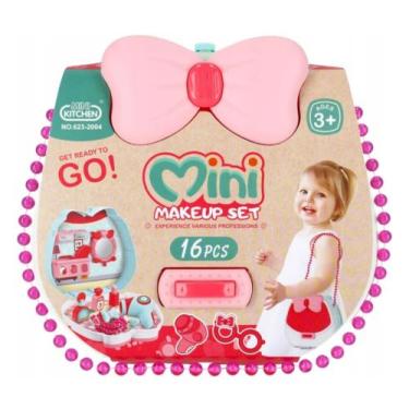 Imagem de Brinquedo Kit Beleza Infantil Faz De Conta Maquiagem 16 Peças Mini Mal