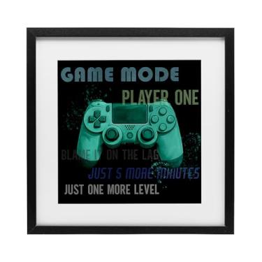 Imagem de Stupell Industries Game Mode Player One Controller Impressão emoldurada preta sob vidro, design por Kim Allen, 13 x 13