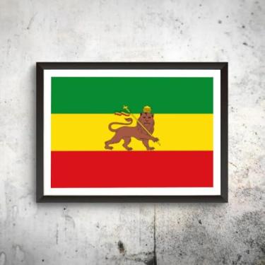 Imagem de Quadro Decorativo Decoração Reggae Leão Judá Jah Etiópia