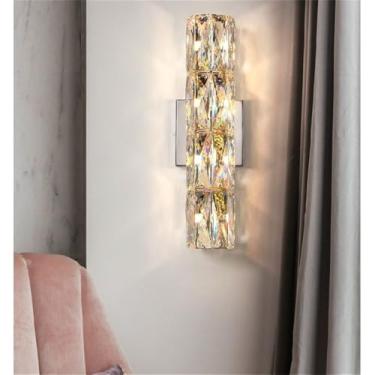 Imagem de Luminária de parede moderna e luxuosa em cristal com LED, estilo arte, para sala de estar, quarto, cabeceira, casa de campo, hotel, escritório, escada e corredor (Estilo 24 D12H40CM)