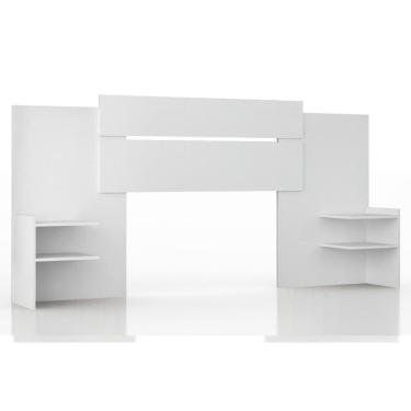 Imagem de Cabeceira Cama Box Madeirado Branco Solteiro-casal-queen Mila Extensível Branco