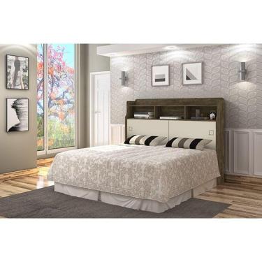 Imagem de Cabeceira Jéssica Casal 1,38cm Castanho/off White - Cambel