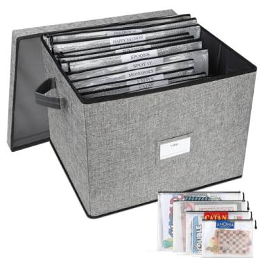 Imagem de Board Game Storage Box, 17x13x13 Large Board Game Organizer Box with 12pcs Zipper Bags and Writable Stickers, Board Game Storage Containers with Lid for Office Supplies, Puzzles, Craft Product