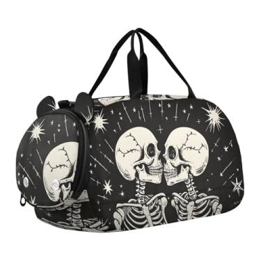 Imagem de Quteprint Bolsa esportiva infantil para meninos e meninas – Bolsa de ginástica 100% poliéster com compartimento separado para sapatos, alça de ombro ajustável, bolsa compacta para viagem e treino