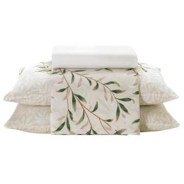 Imagem de Kit Jogo de Lençol Dohler 4 Peças Cama Casal Premium 100% Algodão, Mai