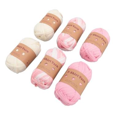 Imagem de Acouto 6 Rolos de Projetos de tricô e crochê de Fios de Camisetas Elásticas Macias – Presentes de Fios de Pano Laváveis ​​e Duráveis, Decoração de Casa e Artesanato – Ideais para Iniciantes e Artesãos Experientes (Tipo 7)