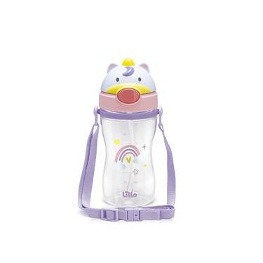 Imagem de Copo Infantil Tritan com Alça e Canudo Unicórnio 400ml Lillo