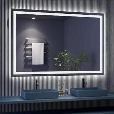 Imagem de Espelho Moderno com LED Duplo e Touch Screen - Design Sofisticado - Es