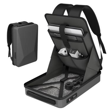 Imagem de Mochila DAIERTEK Starlink Mini Bolsa Starlink Mini impermeável com fechadura de combinação TSA e porta de carregamento, tamanho menor, cinza