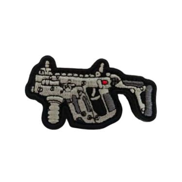 Imagem de Ruoming 1 peça de remendo bordado com design de rifle tático, fecho de gancho e laço estilo militar, para coletes e bolsas (rifle 13)