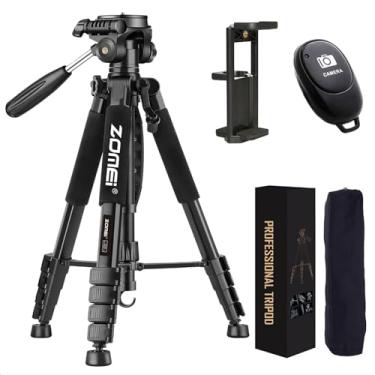 Imagem de Tripé Profissional Portátil Q188 para Câmera DSLR DV com Clip 2-em-1 Celular e Tablet Conjunto de Controle Remoto BT