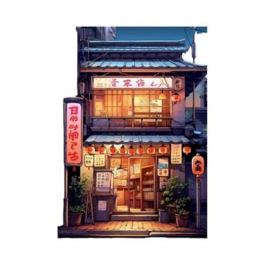 Imagem de Pôster De Parede Moderno Com Impressão Em Tela De Ramen Shop De Anime,