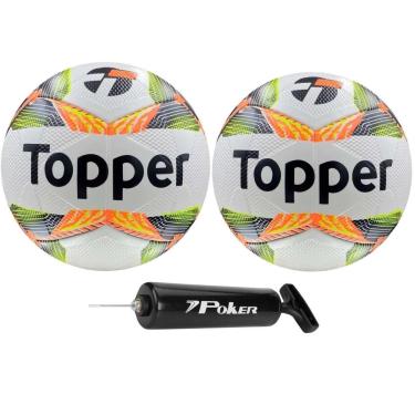 Imagem de Kit 02 Bola Futsal Topper Slick 2024+ 01 Bomba de Ar Poker Way-Masculino