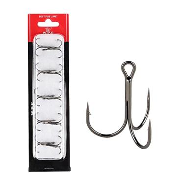 Imagem de Kit de 10 anzol pesca triplo com pontas aço alta carbono para pescadores acessório