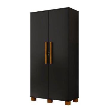 Imagem de Armário Multiuso 100% MDF 2 Portas c/ Chave Dream Preto - Carmolar, Pr