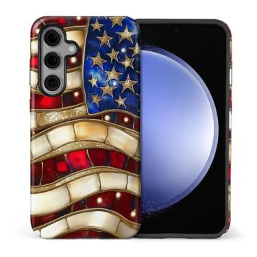 Imagem de CARLOCA Capa para Samsung Galaxy S25 FE, um design brilhante da bandeira americana - proteção dupla híbrida TPU macio + PC rígido, capa à prova de choque antiarranhões masculina e feminina elegante
