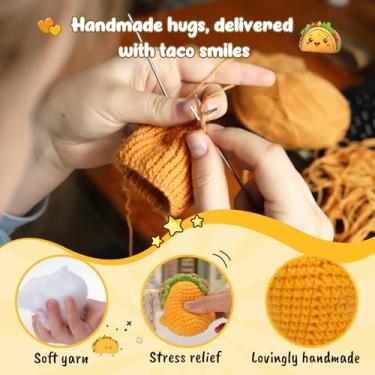 Imagem de Mini Emotional Cheer Up Support Gift for Women Men Work Stress Relief Bad Day Pick-Me-Up Farewell Goodbye Going Away Promotion Gifts for Coworkers Friends Handmade Crochet Taco Gift for Moms Dads