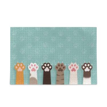 Imagem de Qilmy Quebra-cabeça fofo patas de gato para adultos, adolescentes e crianças, 1000 peças quebra-cabeça de madeira divertido jogo familiar para férias, brinquedo, presente, decoração de casa