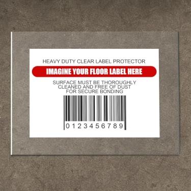 Imagem de Janlaugh 50 peças de protetores de etiquetas transparentes industriais 25 x 33 cm à prova d'água para proteger códigos de barras, marcadores de piso industriais, números