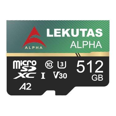 Imagem de LEKUTAS Cartão micro SD de 512 GB, cartão de memória flash microSDXC UHS-I, cartão TF, alta velocidade de leitura 120 MB/s, C10, U3, A2, V30, para gravação de vídeo Full HD, 4K UHD