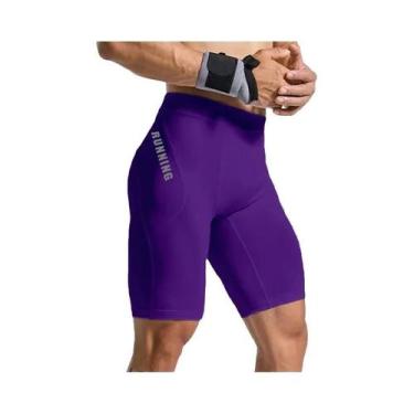 Imagem de Shorts De Compressão Para Treino De Musculação Masculina, Leggings Jus