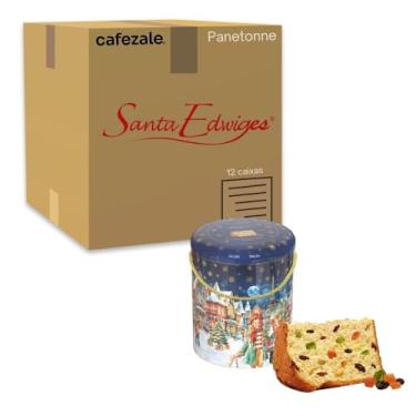 Imagem de Caixa 12 Panetone Premium Lata Frutas 400g Santa Edwiges