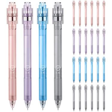 Imagem de Crtiin 24 canetas Fidget Spinner para adultos, canetas de gel de tinta preta com bola fidget para alívio de estresse, caneta giratória para material de escritório, diário (hexágono, multicolorido)