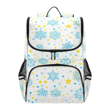 Imagem de Joisal Back to School Bags Kawaii Stars Blue Snowflakes White Girls Backpack for Kids Students Large Bookbag for Elementary School Boys Backpacks Cartoon, 18L