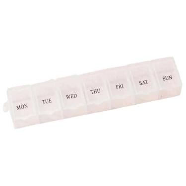 Imagem de 1 caixa de remédios de 7 dias semanal para tablet, organizador de armazenamento, caixa divisora de comprimidos (branca)