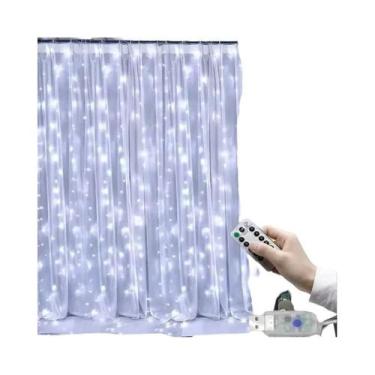 Imagem de Cortina De Luzes LED 3x3/2/1m Com Controle Remoto, Luzes De Natal E An